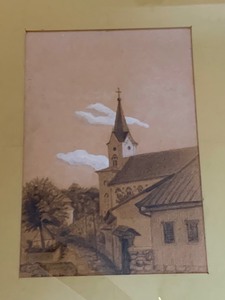 Pretty Framed Etching Art