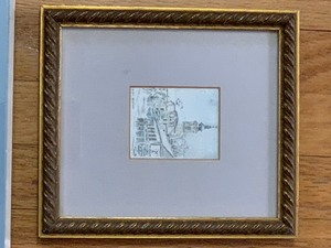 Three Pieces of Vintage Original Art, Matted Map and More