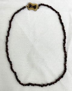 Vintage Garnet Beaded Necklace, Bracelet and Pair of Earrings
