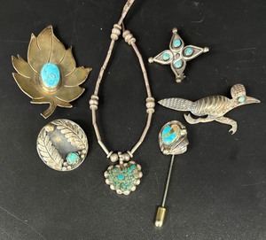 Vintage Sterling Silver and Turquoise Jewelry Pieces