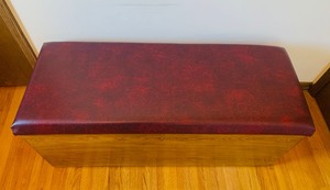 Beautiful Vintage Handmade Storage Bench with Padded Seat