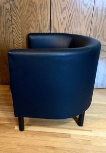 Small Black Low- Profile Barrel IKEA Chair