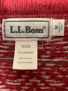 Pretty Red Wool Mix LL Bean Sweater