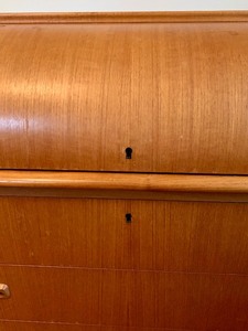 Mid Century Modern Vintage Roll Top Desk