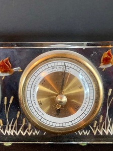 Retro Duck Motif Desk Clock with Weather Meter