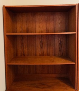 Danish Vintage Mid Century Modern Teak Chest of Drawers with Bookshelf Top