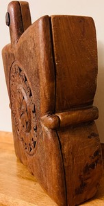 lot 115 image: Hand Carved Wooden Spice Box with Swivel Lid