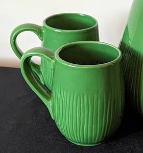 lot 142 image: Green Ceramic Pitcher Set by TAG