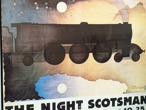 lot 145 image: Framed the Night Scotsman Vintage Style Poster