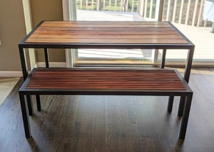 lot 5 image: Room and Board Indoor  Outdoor Table and Bench