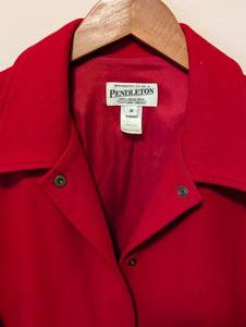 lot 74 image: Womens Pendleton Red Wool Button Up Jacket