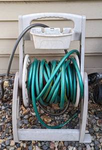 lot 53 image: Pair of Suncast Rolling Garden Hose Reels