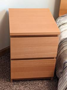 lot 13 image: IKEA Malm Full Size Bed Frame and Nightstand