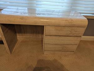 lot 24 image: 1980s Faux Marble Desk or dressing table  waterfall style