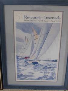 lot 48 image: 2 Large Framed Prints  Newport California Sailing Theme