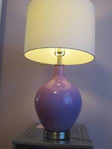 lot 54 image: Styling Contemporary Lavender-hued purple table lamp