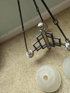 lot 94 image: Light Fixture in silver--a modern take on art deco