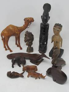lot 80 image: Worldly Wonders Wooden Sculptures & Signed Inuit Carving