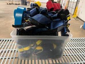 lot 23 image: Large Lot of Various Used&nbspPatient Aid Transfer Moving Assist Hoist Gait Belts Harness Straps