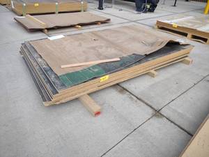 lot 57 image: (7) Sheets 1x4x8 2-Sided Black Mel...