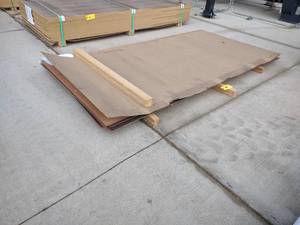 lot 60 image: (8) Sheets 316x4x8 Stained Red Oak...