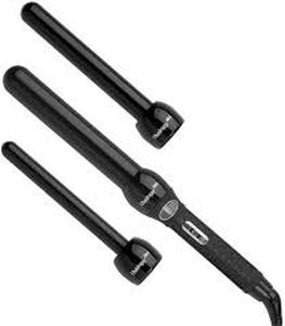 lot 21 image: THAIRAPY 365 Tri-Curl Multi Barrel Digital Clipless Curling Iron Temp Control-Out of Box