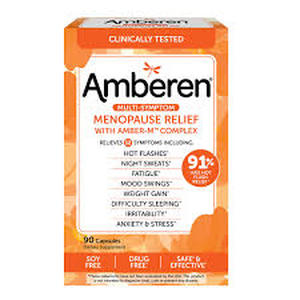 lot 51 image: Lot of 2 Amberen Multi-Symptom Menopause Relief, 90 Capsules-Exp 0426