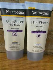 lot 60 image: Set of 2 Neutrogena Ultra Sheer Dry Touch Sunscreen Lotion, SPF 50 - 5 fl oz