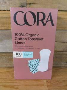 lot 42 image: Cora 100% Organic Cotton Topsheet Liners -- 160 count -- Regular Liner