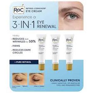 lot 62 image: RoC Line Smoothing Eye Cream 3-pack, 0.6 fl oz