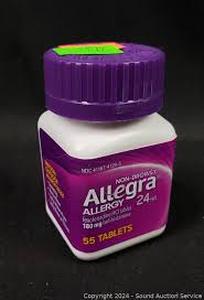 lot 92 image: Allegra Allergy 24 Hour Tablets-180 mg- 55 tablets-Exp 1124
