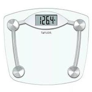 lot 103 image: Taylor Glass Digital Scale 440LB Capacity. Stainless Steel Accents