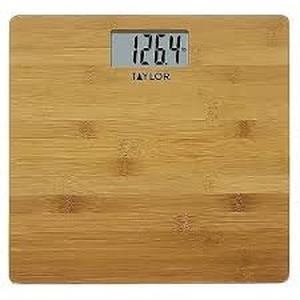 lot 104 image: Digital Bamboo Bathroom Scale Natural - Taylor