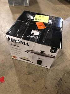 32-Cup White Rice Cooker by AROMA Customer Returns See Pictures