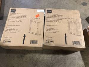 Lot of 2  Home Decorators Collection Hamilton 24 in. W x 27 in. H Rectangular Medicine Cabinet with Mirror   Customer Returns See Pictures