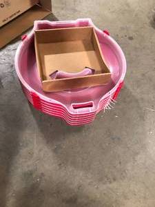 Lot of Sterilite 24 in. Red Nesting Storage Christmas Holiday Wreath Box with Clear Lid Customer Returns See Pictures