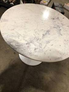 40 in. Enzo White Round Marble Top Dining Table Customer Returns See Pictures
