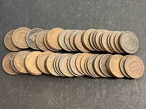 ROLL OF 50 US INDIAN HEAD CENTS