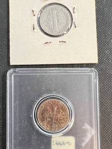 1938-D US MERCURY DIME AND 1955-D US ROOSEVELT DIME