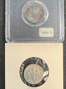 2 US ROOSEVELT DIMES 1955D-S