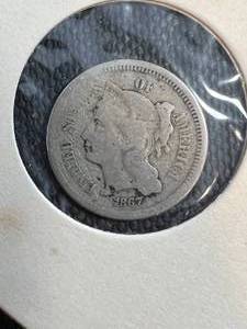 1867 US 3 CENT NICKEL