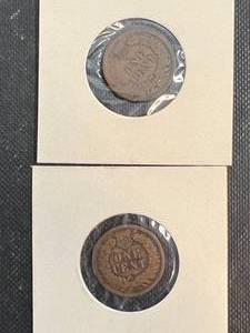 2 US INDIAN HEAD CENTS 1903 1904
