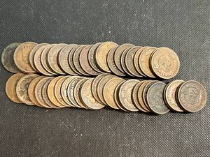 ROLL OF 50 US INDIAN HEAD CENTS