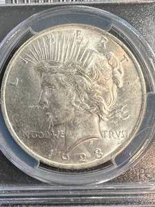 1923 US PEACE SILVER DOLLAR PCGS MS63