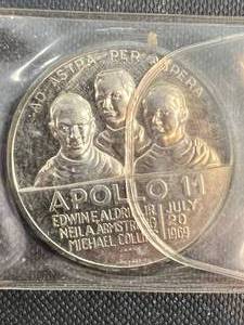 US FIRST ON THE MOON APOLLO 11 STERLING SILVER ROUND