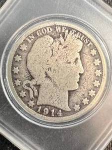 1914-S US BARBER HALF DOLLAR IN CASE
