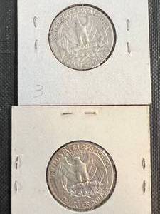 2 US WASHINGTON QUARTERS 1955 1964 UNC