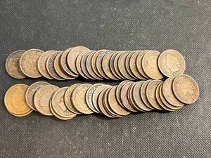ROLL OF 50 US INDIAN HEAD CENTS