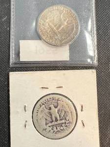 2 US WASHINGTON QUARTERS 1941 1955