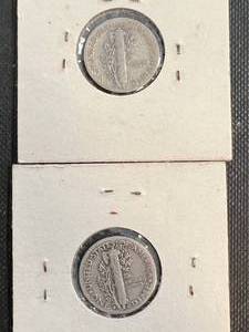 2 US MERCURY DIMES 1938-D 1941-D